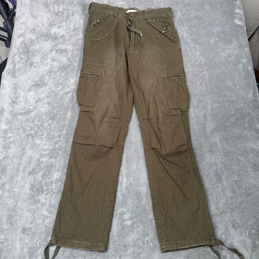 Cremiux Cargo Pants Men 33x32 Olive Green Military Tactical Fatigue Paratrooper